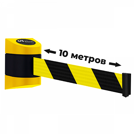 Настенный блок UniWall-150 пластиковый желтый с черно-желтой лентой 10 метров