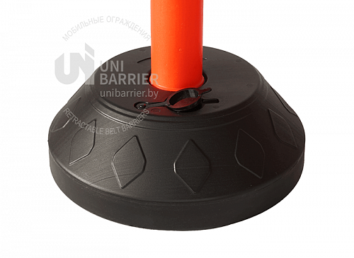 Стойка ограждения с цепью UniChain-110RW пластиковая красная основание заполняемое водой красно-белая цепь