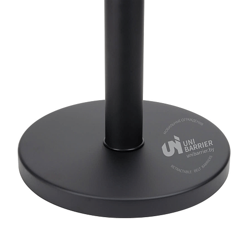 Стойка ограждения UniBar-220 черная плоское основание черная лента