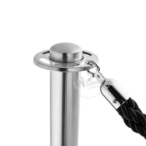 Канатная стойка ограждения UniRope-220 серебристая с плоской верхушкой